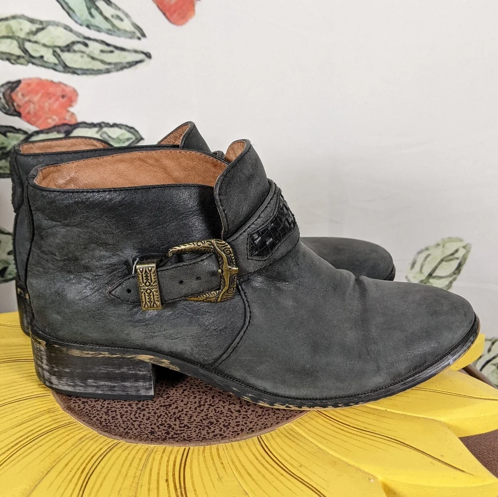 Jeffrey Campbell x free people gray ankle moto boots 6 - Picture 7 of 8